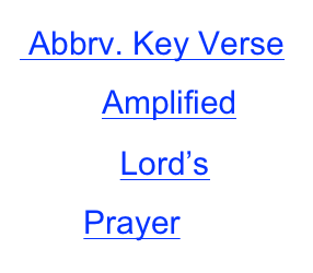  Abbrv. Key Verse           Amplified             Lord’s 
       Prayer